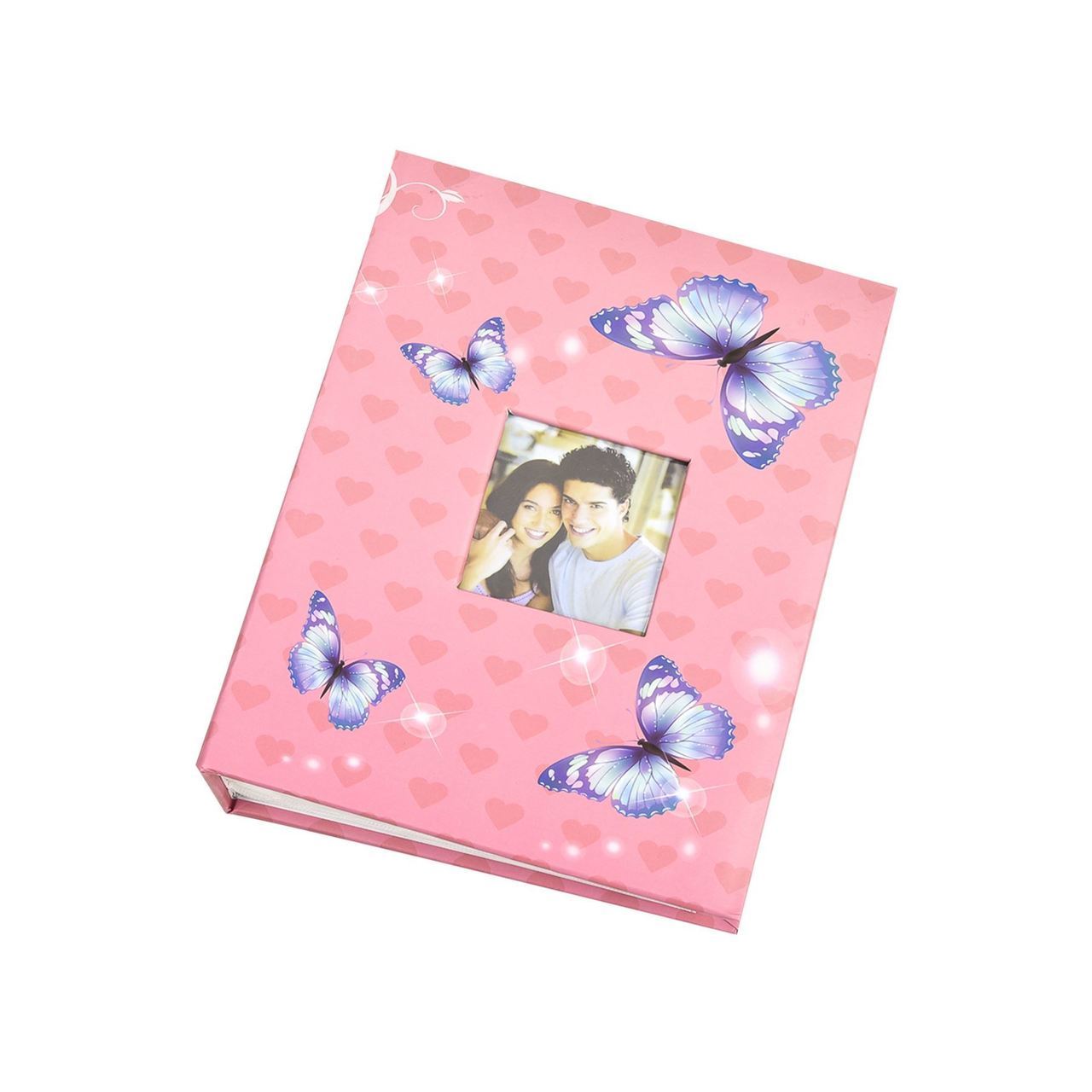 Pink Butterfly 200 Holds Photo album for 4"X6" Photo with Window