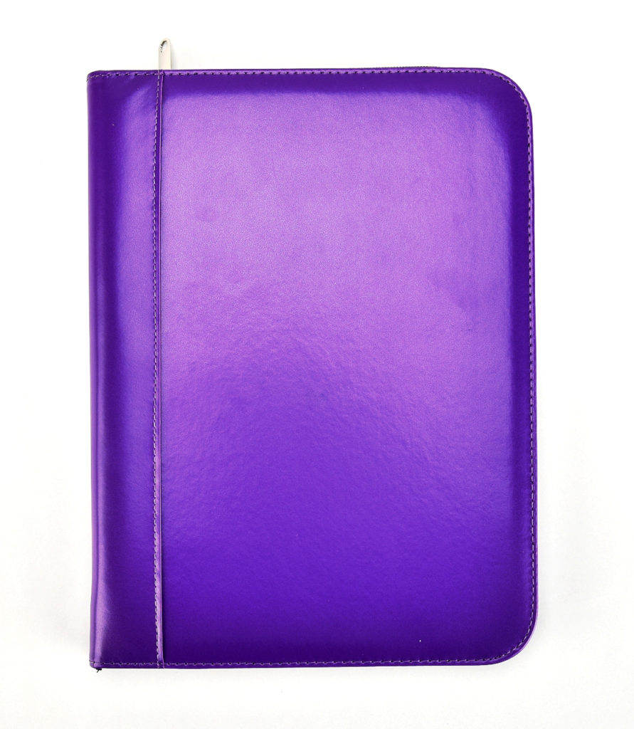 Arpan A4 Purple Deluxe Leather Look Business Conference Ring Binder