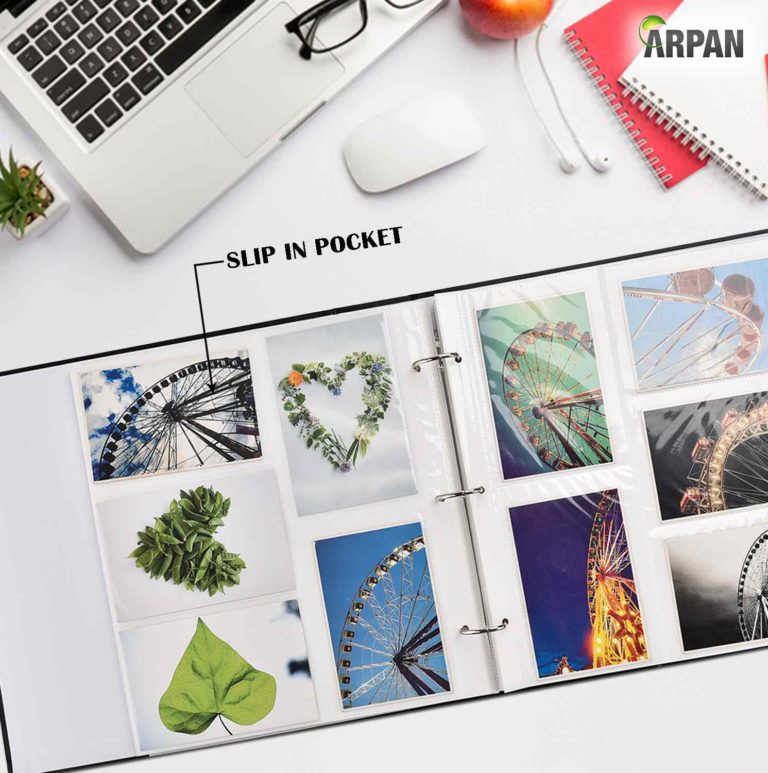 Photo Album 3 Ring Binder for 500 Photo's 6x4" Black Clarisworld