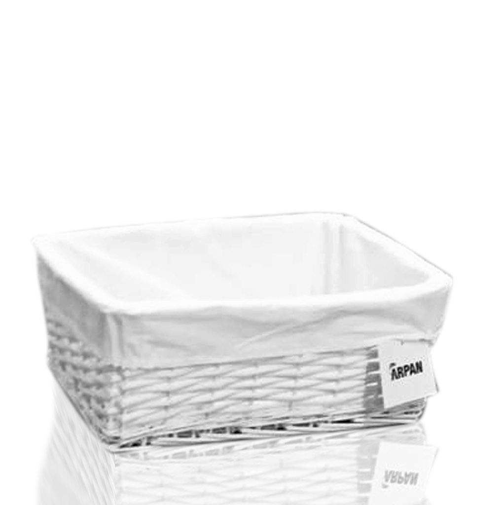 2 x 100 EcoFriendly White Wicker storage Basket With Cloth Medium