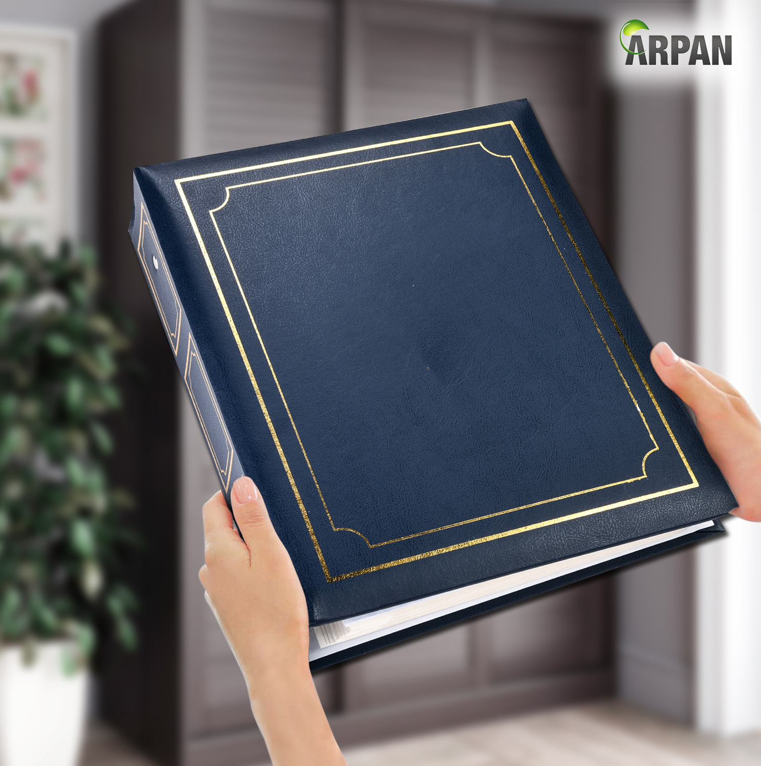 Deluxe Self Adhesive Ring Binder Photo Album 40 Sheets/80 Sides Blue