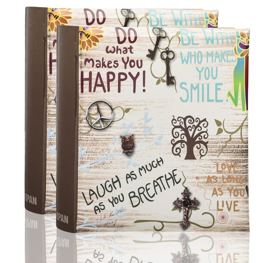 Photo Album Message 2 x Slip In Case Memo Photo album for 200 Photos, Inspirational slogans