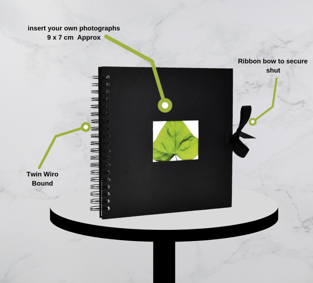 Scrapbook Spiral Bound Photo Album 25 Sheets With CutOut Window Black Clarisworld