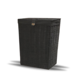 Resin Laundry Basket With Lining Medium Black-7409