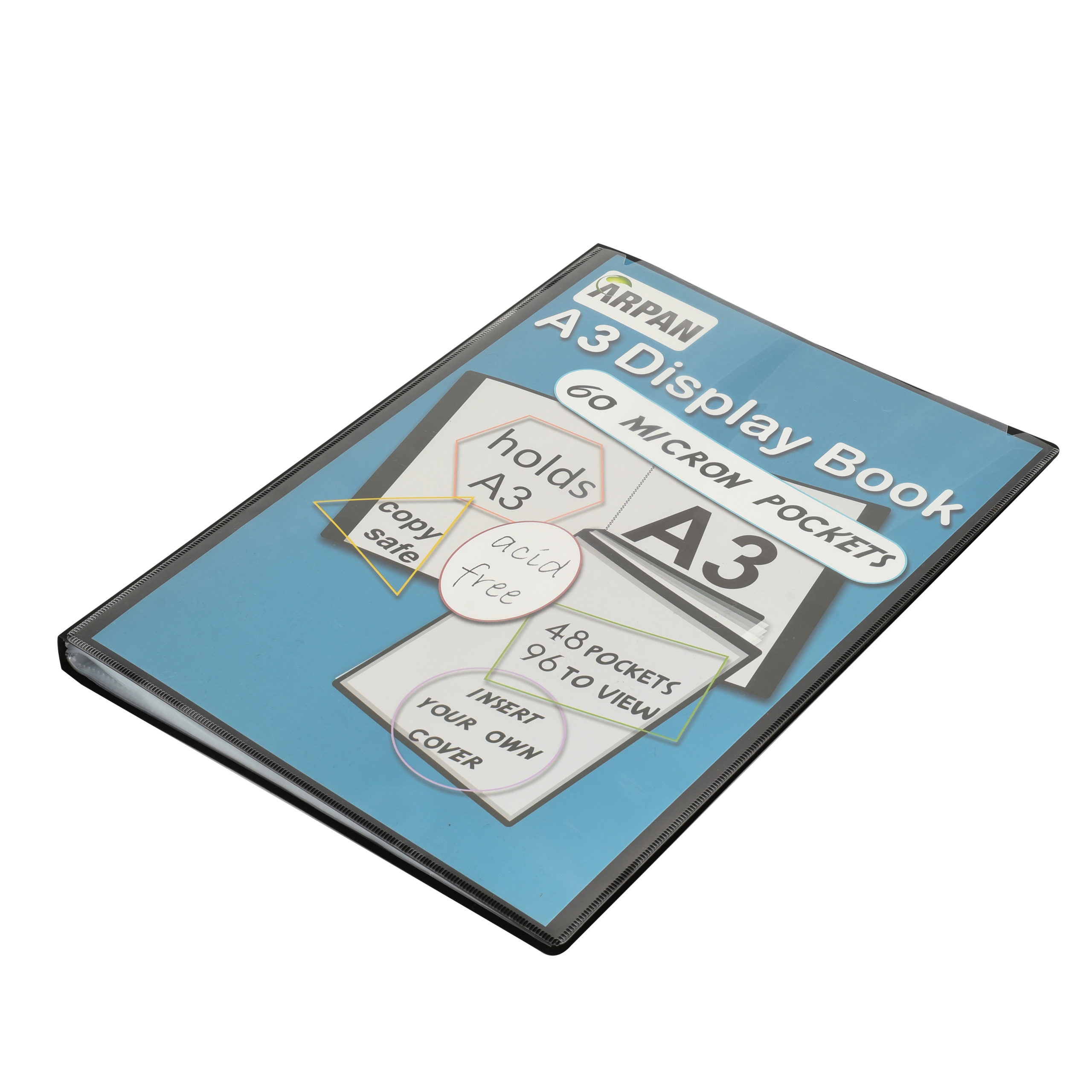 A3 Display Book With 48 Sleeves Black Clarisworld