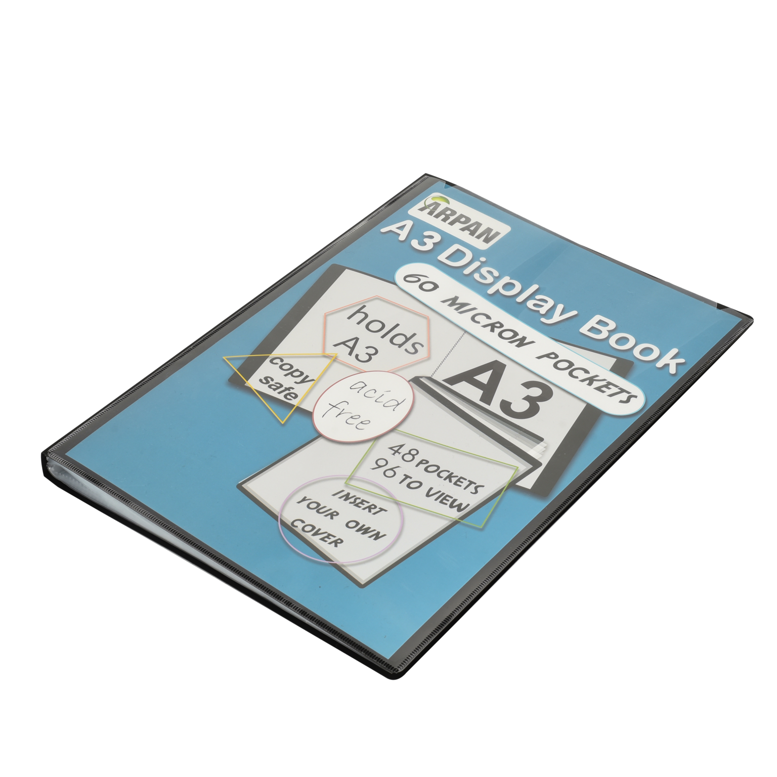A3 Display Book With 48 Sleeves Black Clarisworld