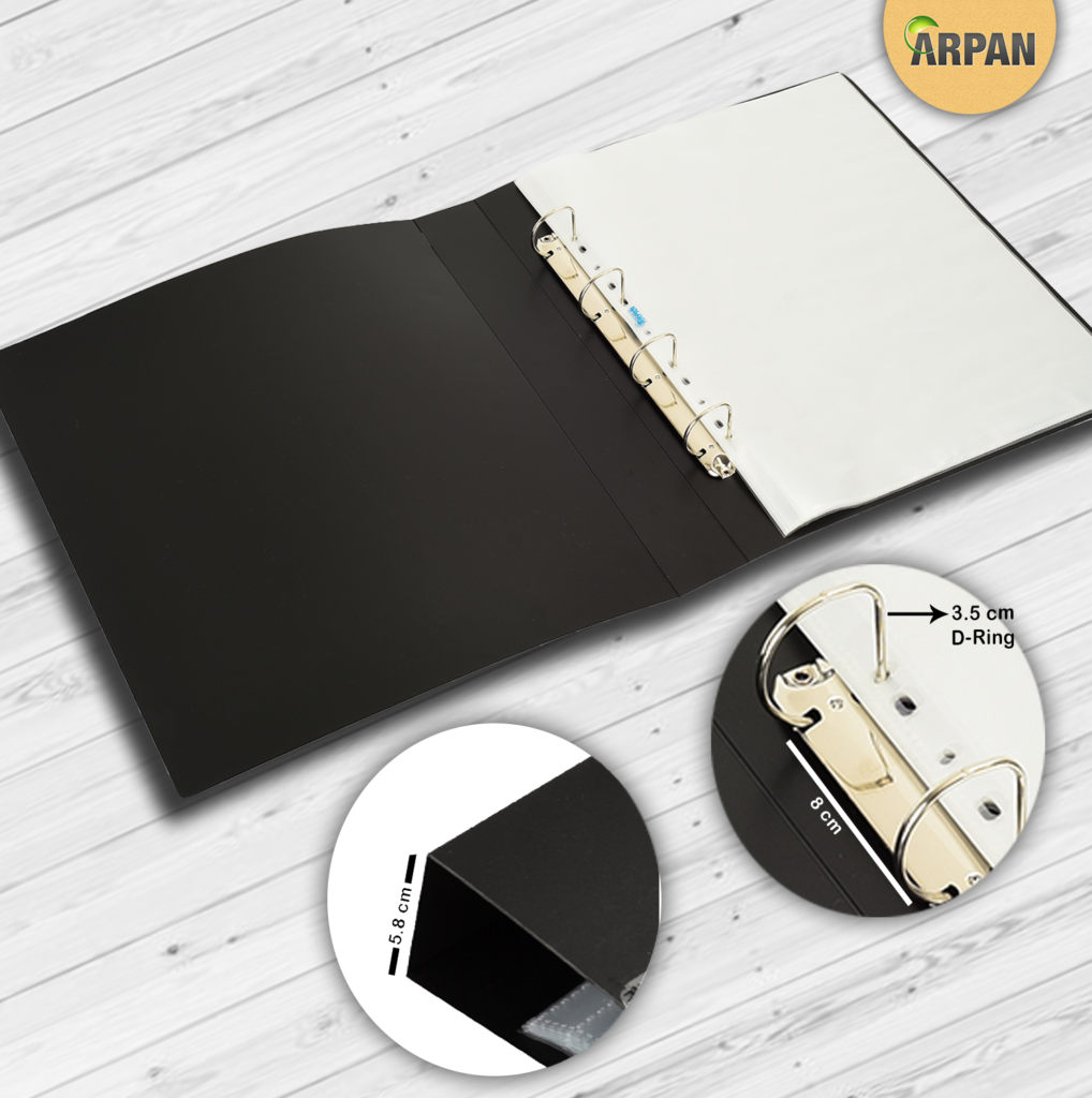 A3 Display Folder With Ring Binder Black With 10 Sleeves Clarisworld