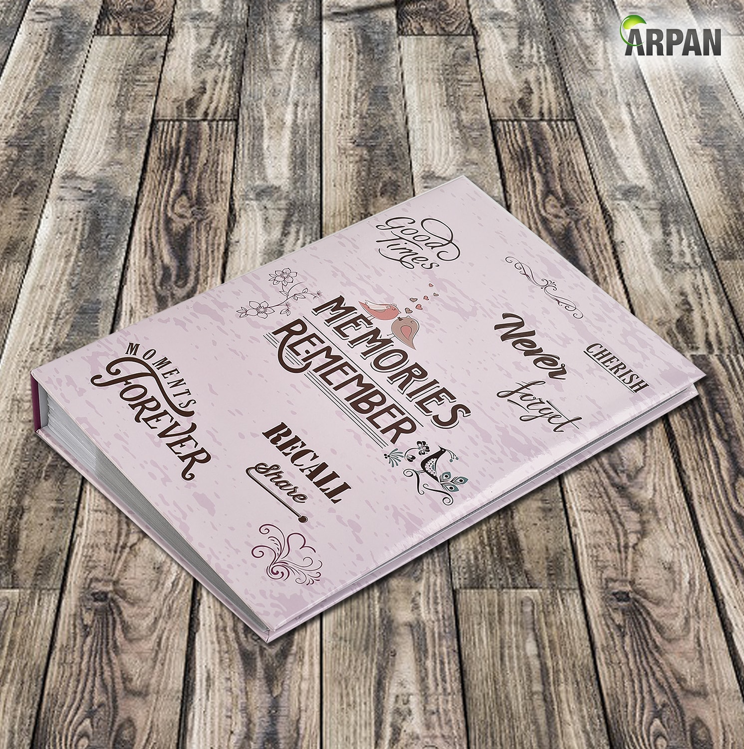 Design Group Memo Photo Album - 5x7 Slip-In Pockets, Holds 104 Photos - Travel Theme