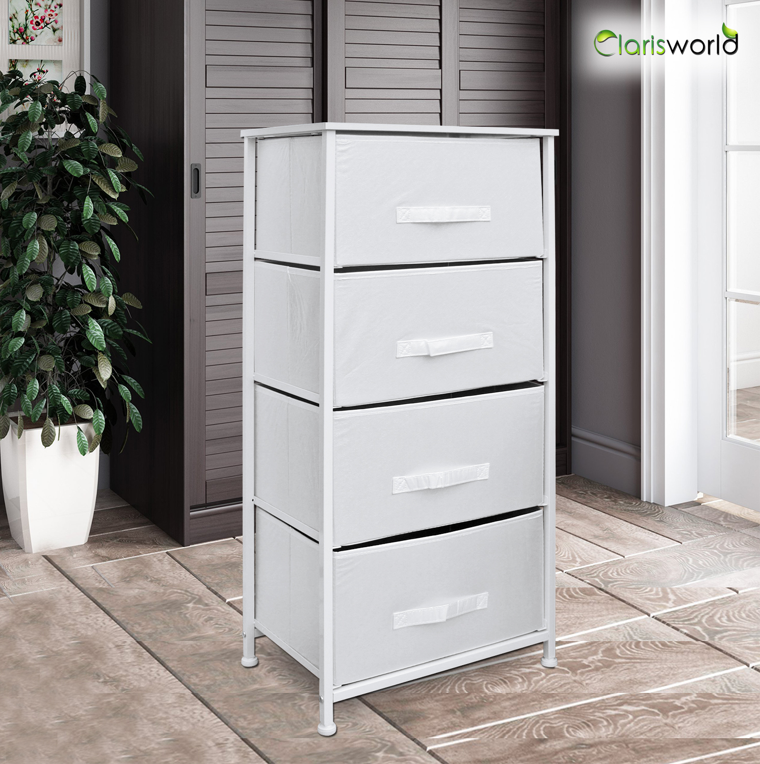 4 Drawer Storage Unit White Clarisworld