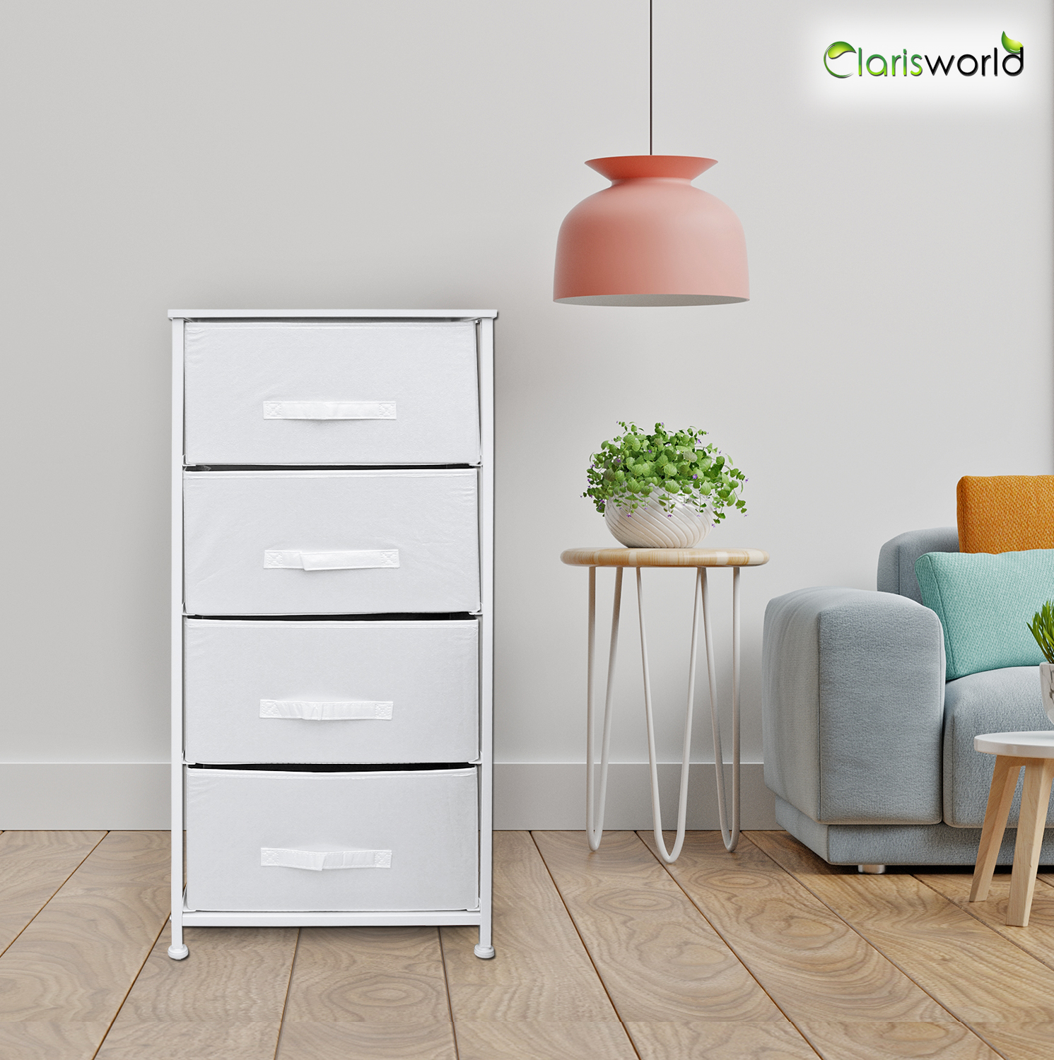 4 Drawer Storage Unit White Clarisworld
