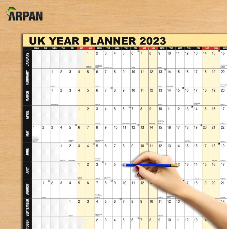 2023 A1 Year Wall Planner, Laminated Yearly Wall Planner Calendar
