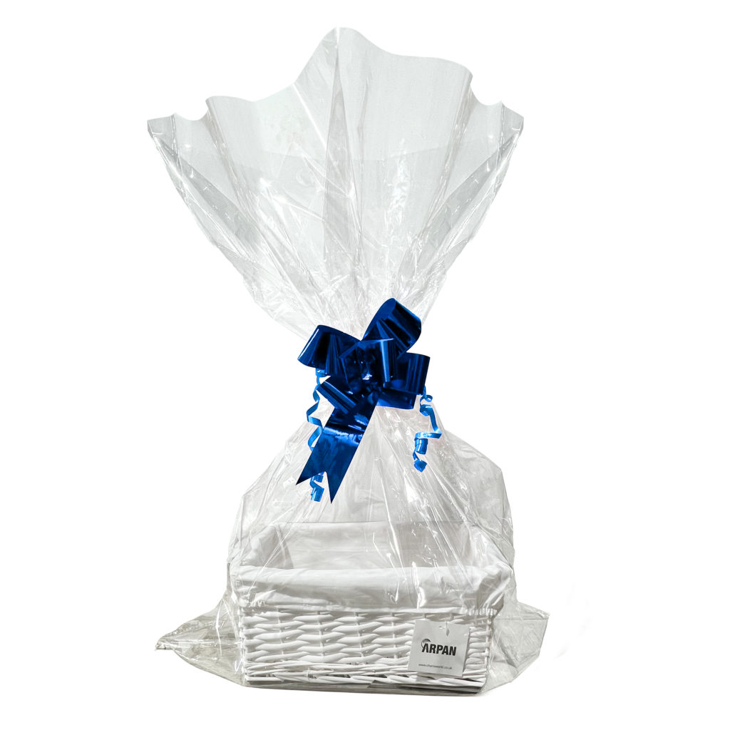 Make Your Own Wicker Hamper Basket with Bow & Cellophane Clarisworld